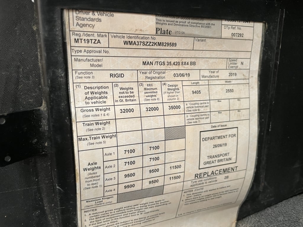 MAN TGS 35.420 *EURO 6* 8X4 STEEL TIPPER – 2019 – MT19 TZA