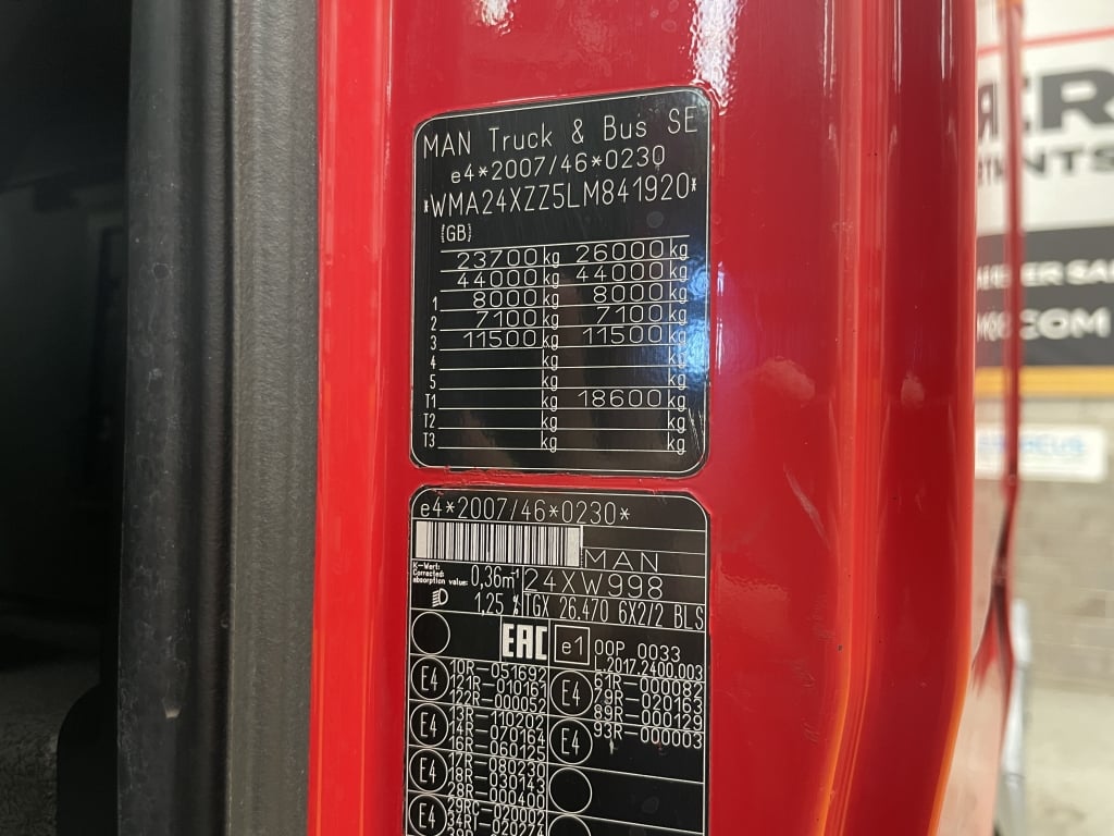 MAN TGX 26.470 *EURO 6* XLX 6X2 TRACTOR UNIT – 2020 – NX20 PHU