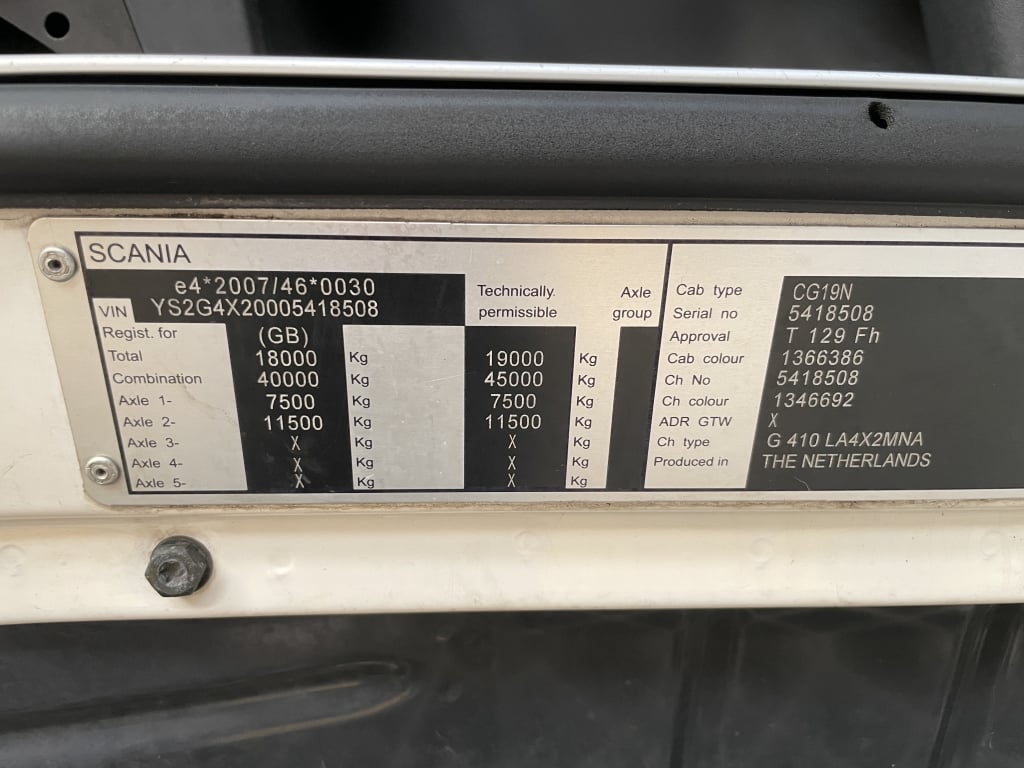 SCANIA G410 4X2 *EURO 6* TRACTOR UNIT – 2016 – PN16 OCO