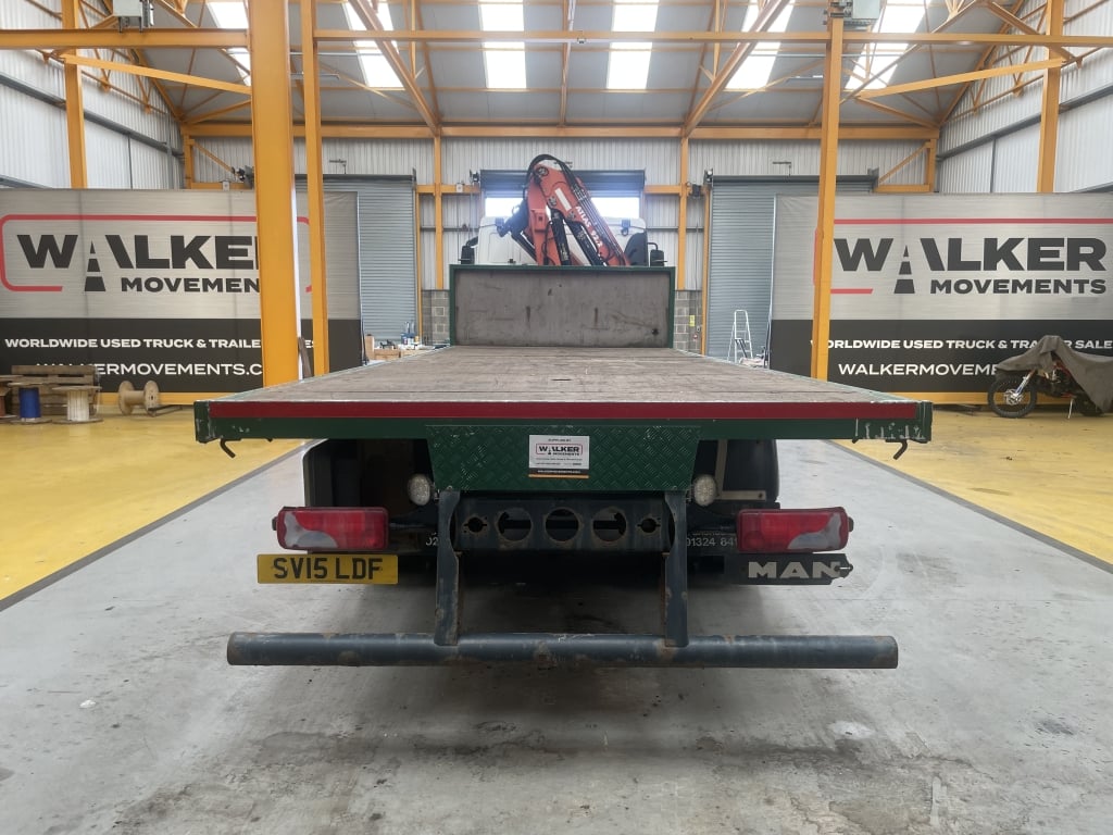 MAN TGM 18.250 *EURO 6*, 4X2 18 TONNE FLATBED/CRANE – 2015 – SV15 LDF