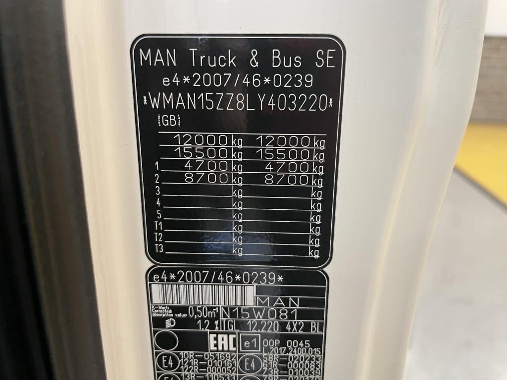 MAN TGL 12.220 *EURO 6* TRANSPORTEUR DE VOITURES DE 12 TONNES – 2019 – WN69 ORV – *ANCIEN CONTRAT BENTLEY MOTORS*